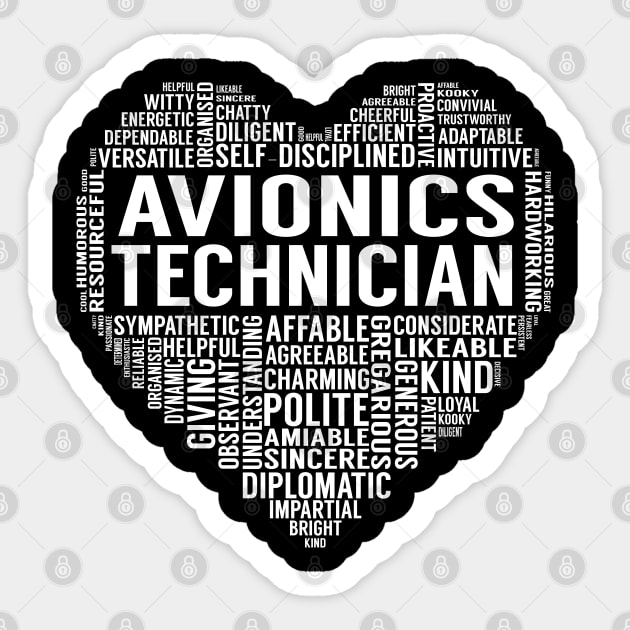 Avionics Technician Heart Sticker by LotusTee